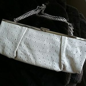 Ivory Leather Ann Taylor Clutch